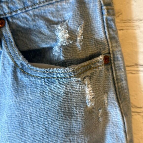 Levi’s 501 90s Light Wash Skinny Jeans size W26 x L28 Button Fly Raw Hem - Picture 5 of 13